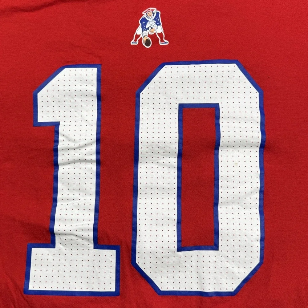 Drake Maye 10 New England Patriots Nike T Shirt Mens XXL Red Football Jersey Tee